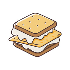 s mores vector icon, s mores vector illustration - simple illustration of s mores, perfect for logos,and s mores -themed designs.