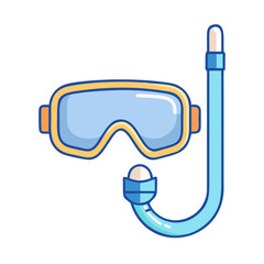 snorkel and mask vector icon, snorkel and mask vector illustration - simple illustration of snorkel and mask, perfect for logos,and snorkel and mask -themed designs.