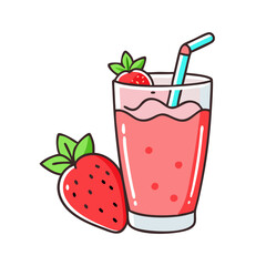 strawberry smoothie vector icon, strawberry smoothie vector illustration - simple illustration of strawberry smoothie, perfect for logos,and strawberry smoothie -themed designs.