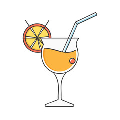summer cocktail vector icon, summer cocktail vector illustration - simple illustration of summer cocktail, perfect for logos,and summer cocktail -themed designs.