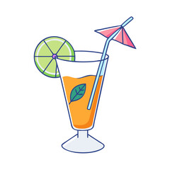 summer cocktail vector icon, summer cocktail vector illustration - simple illustration of summer cocktail, perfect for logos,and summer cocktail -themed designs.