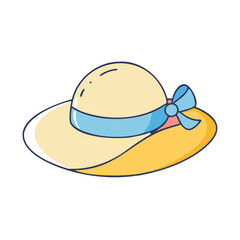 sun hat vector icon, sun hat vector illustration - simple illustration of sun hat, perfect for logos,and sun hat -themed designs.