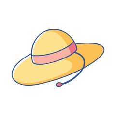 sun hat vector icon, sun hat vector illustration - simple illustration of sun hat, perfect for logos,and sun hat -themed designs.