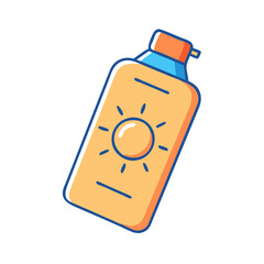 Fototapeta premium sun lotion bottle vector icon, sun lotion bottle vector illustration - simple illustration of sun lotion bottle, perfect for logos,and sun lotion bottle -themed designs.