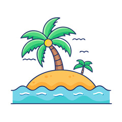 tropical island vector icon, tropical island vector illustration - simple illustration of tropical island, perfect for logos,and tropical island -themed designs.