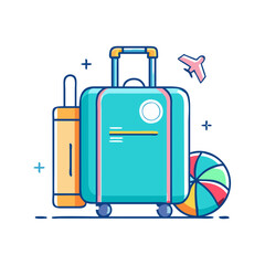 vacation suitcase vector icon, vacation suitcase vector illustration - simple illustration of vacation suitcase, perfect for logos,and vacation suitcase -themed designs.
