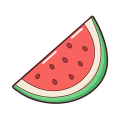 watermelon slice vector icon, watermelon slice vector illustration - simple illustration of watermelon slice, perfect for logos,and watermelon slice -themed designs.