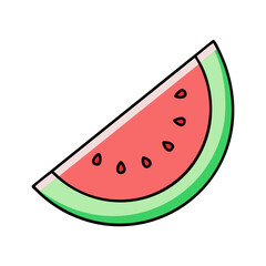 watermelon slice vector icon, watermelon slice vector illustration - simple illustration of watermelon slice, perfect for logos,and watermelon slice -themed designs.