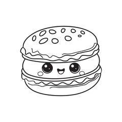kawaii food Coloring page, Bold and easy Coloring Page, kawaii coloring page, Kawaii Drink Coloring Page, cute kawaii food and drink Coloring Page, line art, black and white image