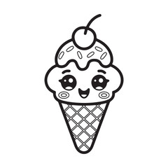 kawaii food Coloring page, Bold and easy Coloring Page, kawaii coloring page, Kawaii Drink Coloring Page, cute kawaii food and drink Coloring Page, line art, black and white image