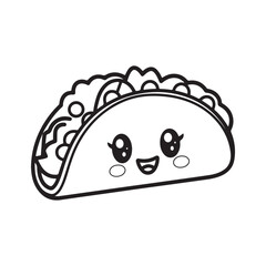 kawaii food Coloring page, Bold and easy Coloring Page, kawaii coloring page, Kawaii Drink Coloring Page, cute kawaii food and drink Coloring Page, line art, black and white image