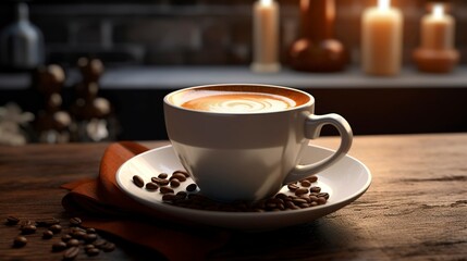 Obraz premium A photo of a cup of freshly brewed coffee