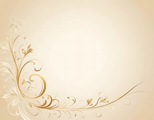 Elegant Golden Floral Design on Beige Background