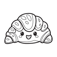 kawaii food Coloring page, Bold and easy Coloring Page, kawaii coloring page, Kawaii Drink Coloring Page, cute kawaii food and drink Coloring Page, line art, black and white image