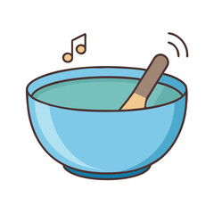 sound bowl vector icon, sound bowl vector illustration - simple illustration of sound bowl, perfect for logos,and sound bowl -themed designs.