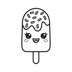 kawaii food Coloring page, Bold and easy Coloring Page, kawaii coloring page, Kawaii Drink Coloring Page, cute kawaii food and drink Coloring Page, line art, black and white image