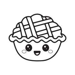 kawaii food Coloring page, Bold and easy Coloring Page, kawaii coloring page, Kawaii Drink Coloring Page, cute kawaii food and drink Coloring Page, line art, black and white image