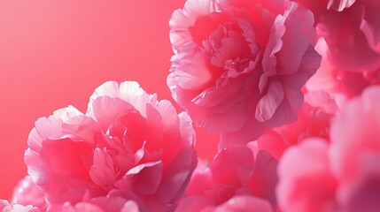 Fototapeta premium Bright Pink Peonies on Smooth Background with Soft Lines and Texture