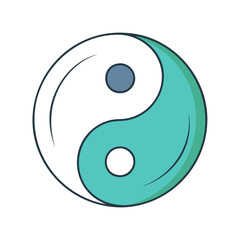 yin yang symbol vector icon, yin yang symbol vector illustration - simple illustration of yin yang symbol, perfect for logos,and yin yang symbol -themed designs.