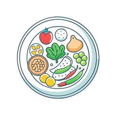 yogic diet plate vector icon, yogic diet plate vector illustration - simple illustration of yogic diet plate, perfect for logos,and yogic diet plate -themed designs.