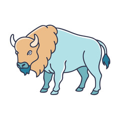 bison vector icon, bison vector illustration - simple illustration of bison, perfect for logos, and bison -themed designs.