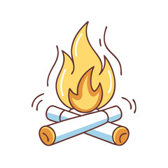 campfire vector icon, campfire vector illustration - simple illustration of campfire, perfect for logos, and campfire -themed designs.