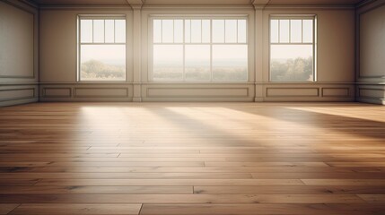 A photo of a hardwood floor in an empty room