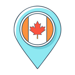 canadian flag pin vector icon, canadian flag pin vector illustration - simple illustration of canadian flag pin, perfect for logos, and canadian flag pin -themed designs.