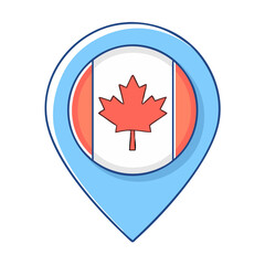 canadian flag pin vector icon, canadian flag pin vector illustration - simple illustration of canadian flag pin, perfect for logos, and canadian flag pin -themed designs.