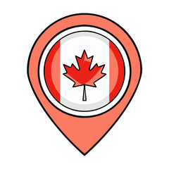 canadian flag pin vector icon, canadian flag pin vector illustration - simple illustration of canadian flag pin, perfect for logos, and canadian flag pin -themed designs.