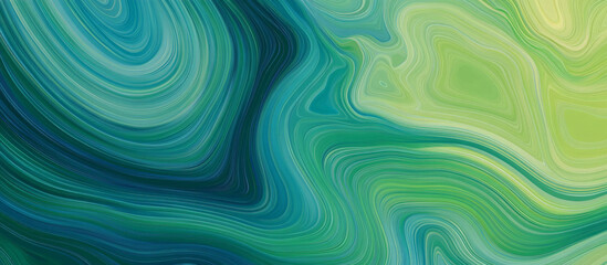 Fototapeta premium Abstract Swirling Patterns in Green and Blue Hues - Ideal for Artistic Decoration or Background Use