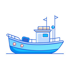 fishing boat vector icon, fishing boat vector illustration - simple illustration of fishing boat, perfect for logos, and fishing boat -themed designs.