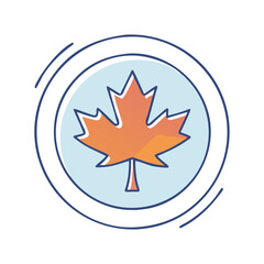 maple leaf on a circle vector icon, maple leaf on a circle vector illustration - simple illustration of maple leaf on a circle, perfect for logos, and maple leaf on a circle -themed designs.