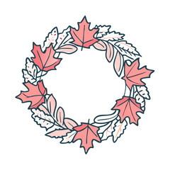 Fototapeta premium maple leaf wreath vector icon, maple leaf wreath vector illustration - simple illustration of maple leaf wreath, perfect for logos, and maple leaf wreath -themed designs.