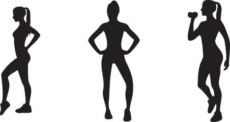 Exercise Session Silhouette Vector Illustration
