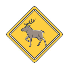 moose crossing sign vector icon, moose crossing sign vector illustration - simple illustration of moose crossing sign, perfect for logos, and moose crossing sign -themed designs.