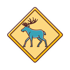 moose crossing sign vector icon, moose crossing sign vector illustration - simple illustration of moose crossing sign, perfect for logos, and moose crossing sign -themed designs.