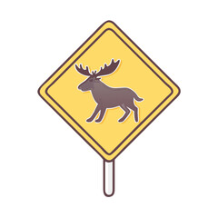 moose crossing sign vector icon, moose crossing sign vector illustration - simple illustration of moose crossing sign, perfect for logos, and moose crossing sign -themed designs.