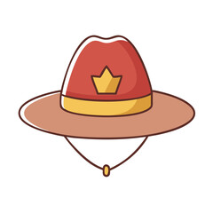 mountie hat vector icon, mountie hat vector illustration - simple illustration of mountie hat, perfect for logos, and mountie hat -themed designs.