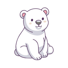 Fototapeta premium polar bear vector icon, polar bear vector illustration - simple illustration of polar bear, perfect for logos, and polar bear -themed designs.