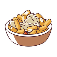 poutine vector icon, poutine vector illustration - simple illustration of poutine, perfect for logos, and poutine -themed designs.