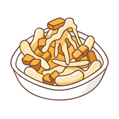 poutine vector icon, poutine vector illustration - simple illustration of poutine, perfect for logos, and poutine -themed designs.