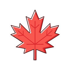 Fototapeta premium red maple leaf emblem vector icon, red maple leaf emblem vector illustration - simple illustration of red maple leaf emblem, perfect for logos, and red maple leaf emblem -themed designs.