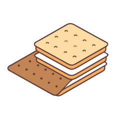 s mores vector icon, s mores vector illustration - simple illustration of s mores, perfect for logos, and s mores -themed designs.
