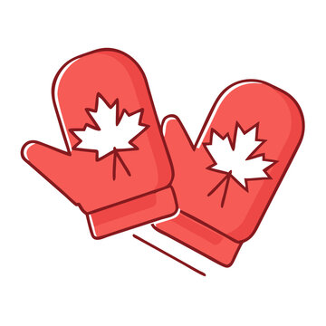 recommend clip art: red mittens with maple leaf icon, red mittens with maple leaf vector,