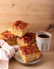 Peanut butter and jelly blondies served