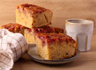 Peanut butter and jelly blondies served