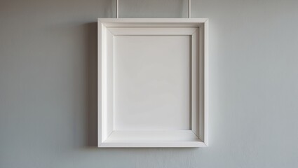 White picture frame displaying horizontal landscape mockup