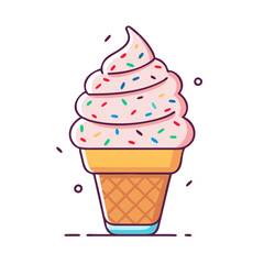 ice cream with sprinkles vector icon, ice cream with sprinkles vector illustration - simple illustration of ice cream with sprinkles, perfect for logos, and ice cream with sprinkles - themed designs.