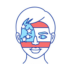 patriotic face paint vector icon, patriotic face paint vector illustration - simple illustration of patriotic face paint, perfect for logos, and patriotic face paint -themed designs.